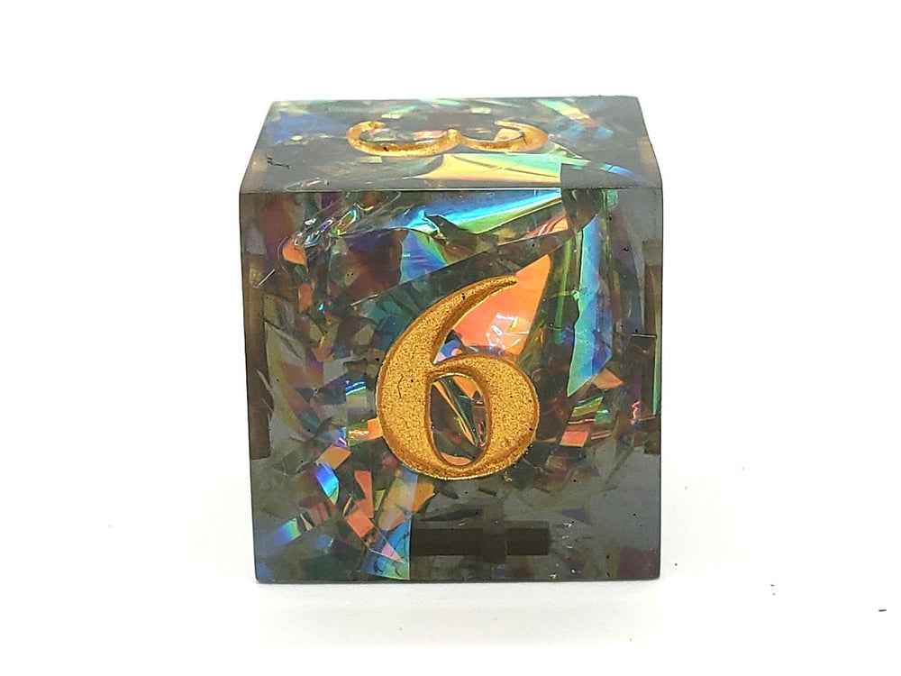 Old School Dice: Sharp Edged 7-Piece Dice Set - Citrine Blast