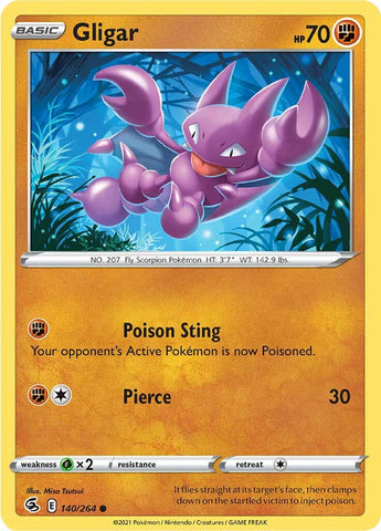 Pokemon | Gligar (140/264) [Sword & Shield: Fusion Strike] | The Nerd Merchant