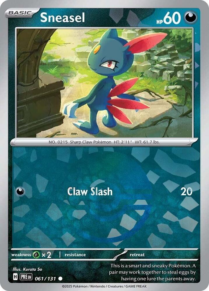 Pokemon | Sneasel (061/131) (Poke Ball Pattern) [Scarlet & Violet: Prismatic Evolutions] | The Nerd Merchant