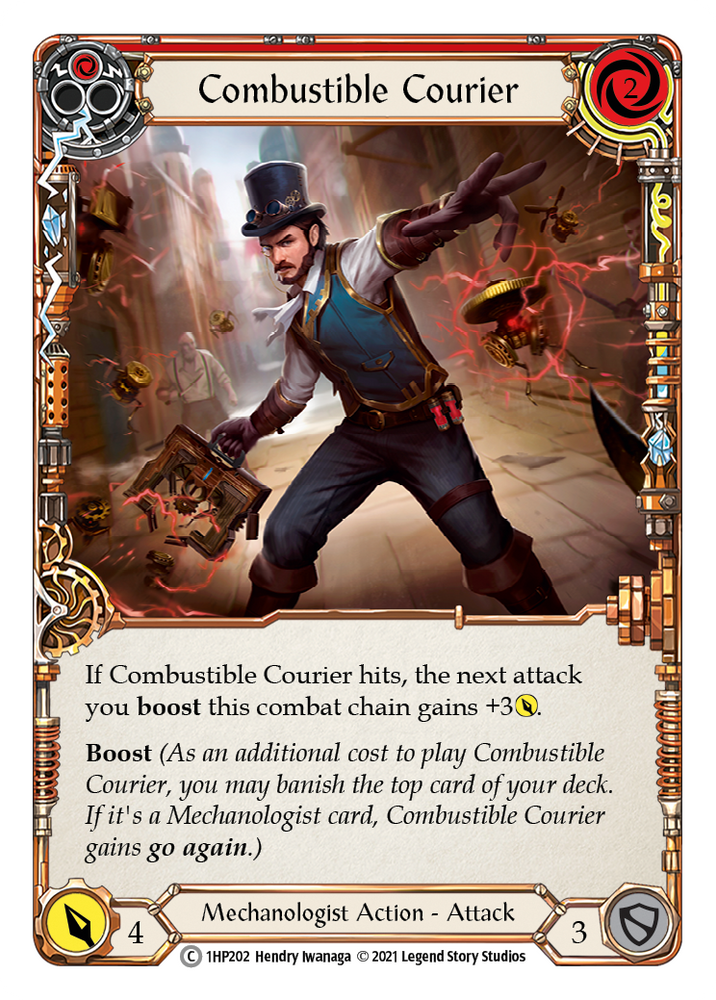 Flesh and Blood TCG | Combustible Courier (Red) [1HP202] (History Pack 1) | The Nerd Merchant