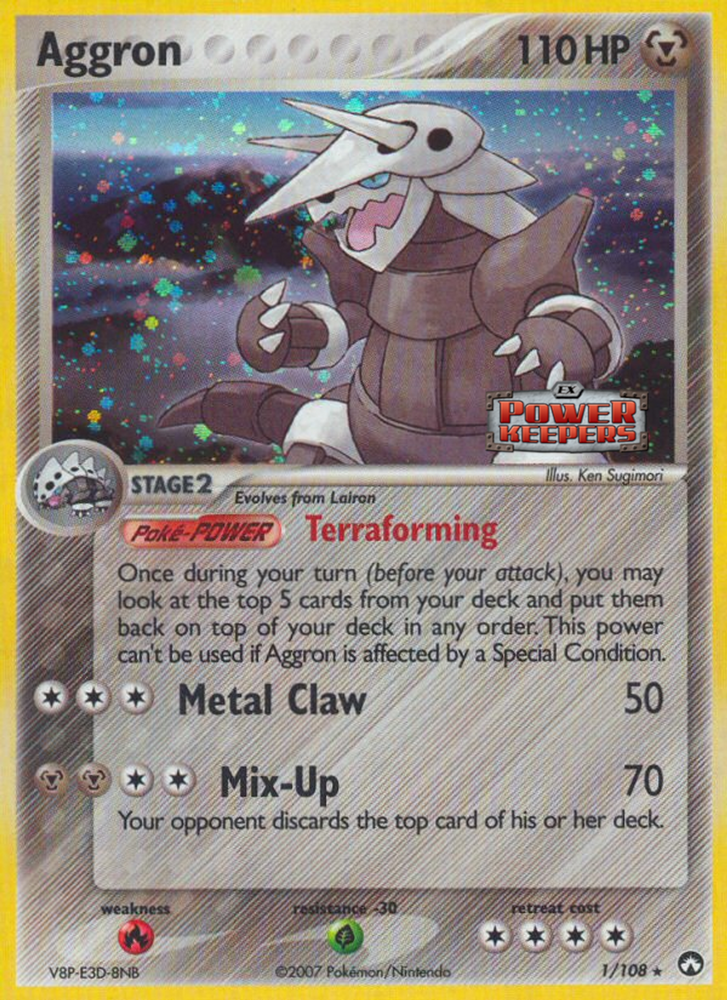 Pokemon | Aggron (1/108) (Stamped) [EX: Power Keepers] | The Nerd Merchant