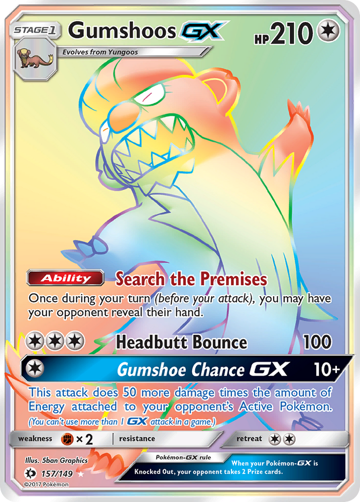 Pokemon | Gumshoos GX (157/149) [Sun & Moon: Base Set] | The Nerd Merchant