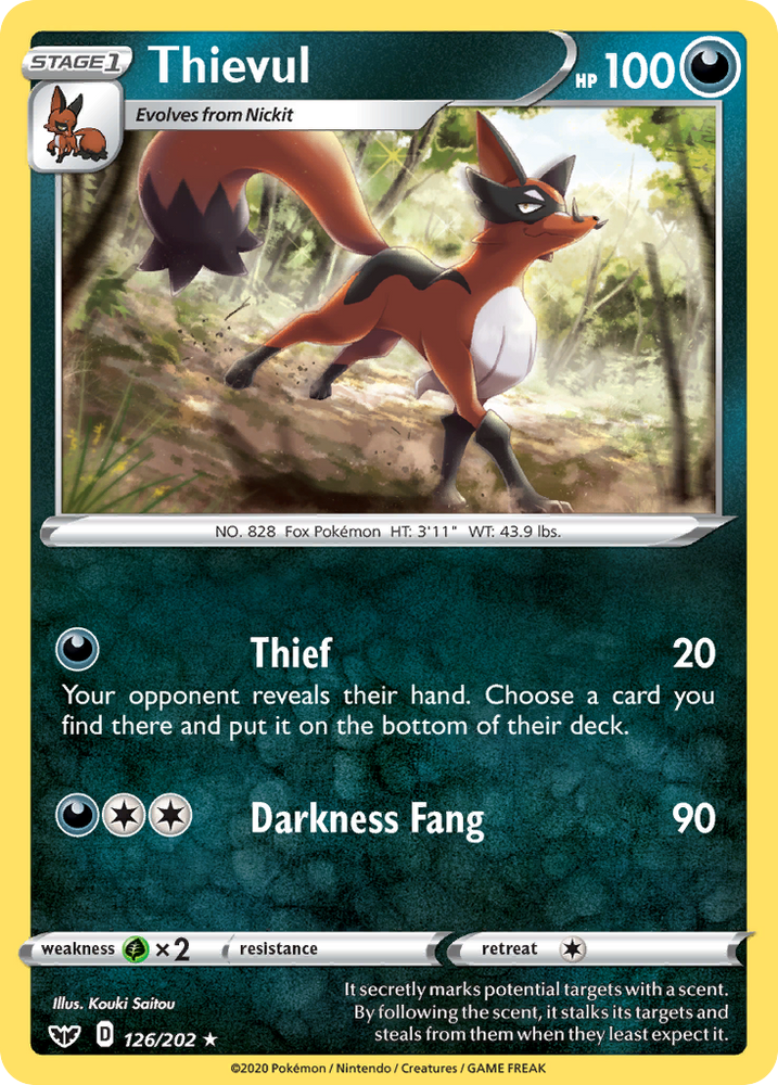 Pokemon | Thievul (126/202) [Sword & Shield: Base Set] | The Nerd Merchant