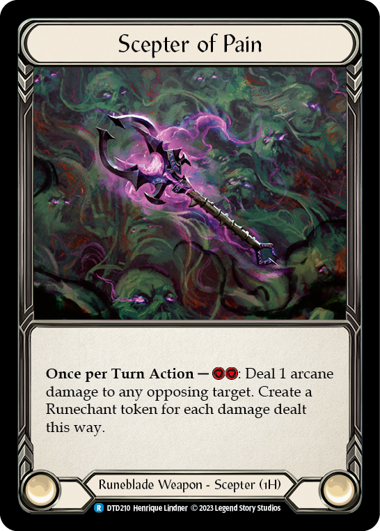 Flesh and Blood TCG | Scepter of Pain [DTD210] (Dusk Till Dawn)  Cold Foil | The Nerd Merchant