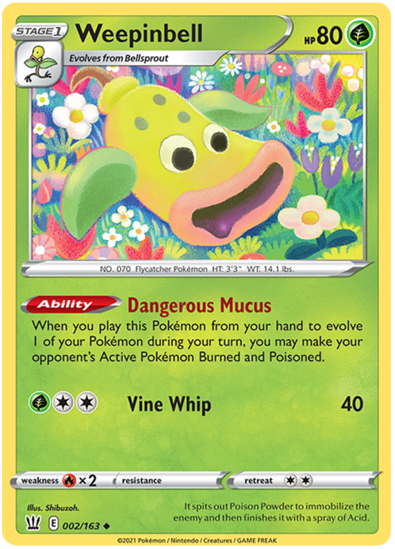 Pokemon | Weepinbell (002/163) [Sword & Shield: Battle Styles] | The Nerd Merchant