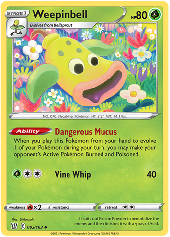 Pokemon | Weepinbell (002/163) [Sword & Shield: Battle Styles] | The Nerd Merchant