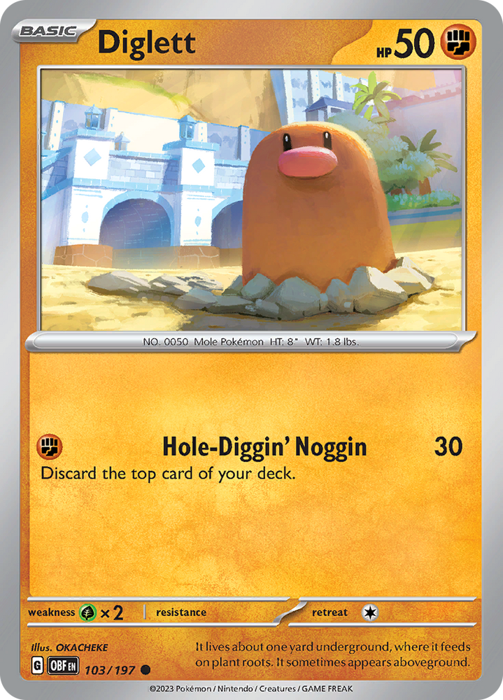 Pokemon | Diglett (103/197) [Scarlet & Violet: Obsidian Flames] | The Nerd Merchant