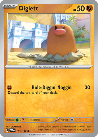 Pokemon | Diglett (103/197) [Scarlet & Violet: Obsidian Flames] | The Nerd Merchant