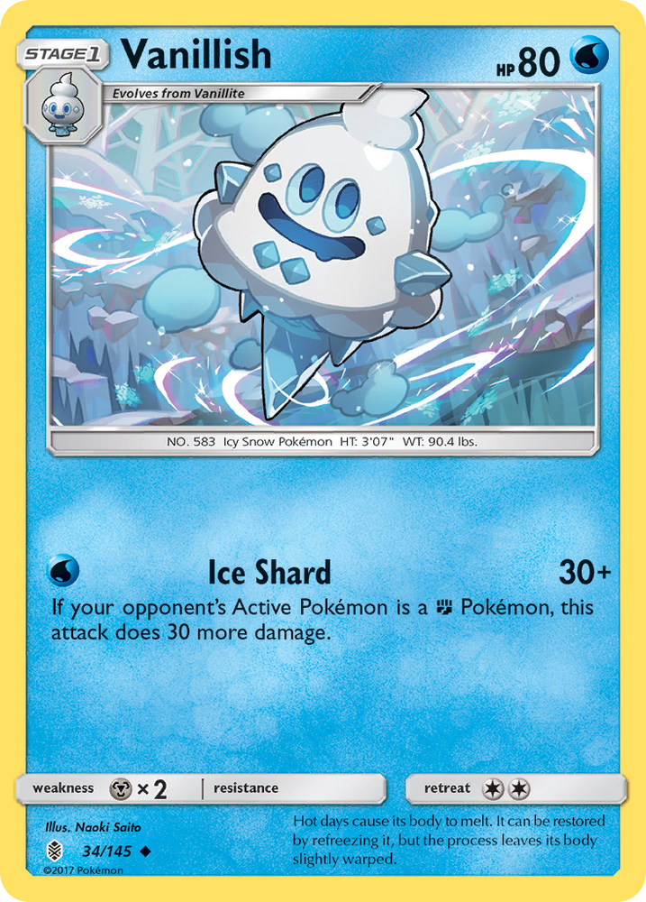 Pokemon | Vanillish (34/145) [Sun & Moon: Guardians Rising] | The Nerd Merchant