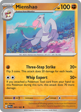 Pokemon | Mienshao (097/182) [Scarlet & Violet: Paradox Rift] | The Nerd Merchant