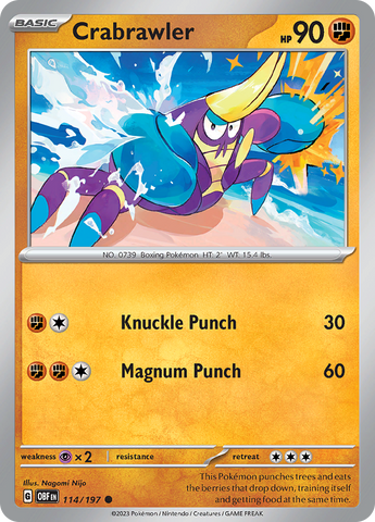 Pokemon | Crabrawler (114/197) [Scarlet & Violet: Obsidian Flames] | The Nerd Merchant
