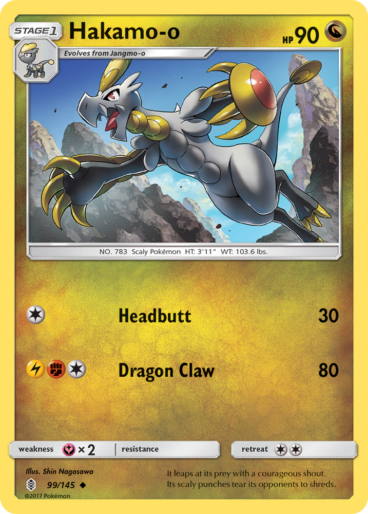 Pokemon | Hakamo-o (99/145) [Sun & Moon: Guardians Rising] | The Nerd Merchant