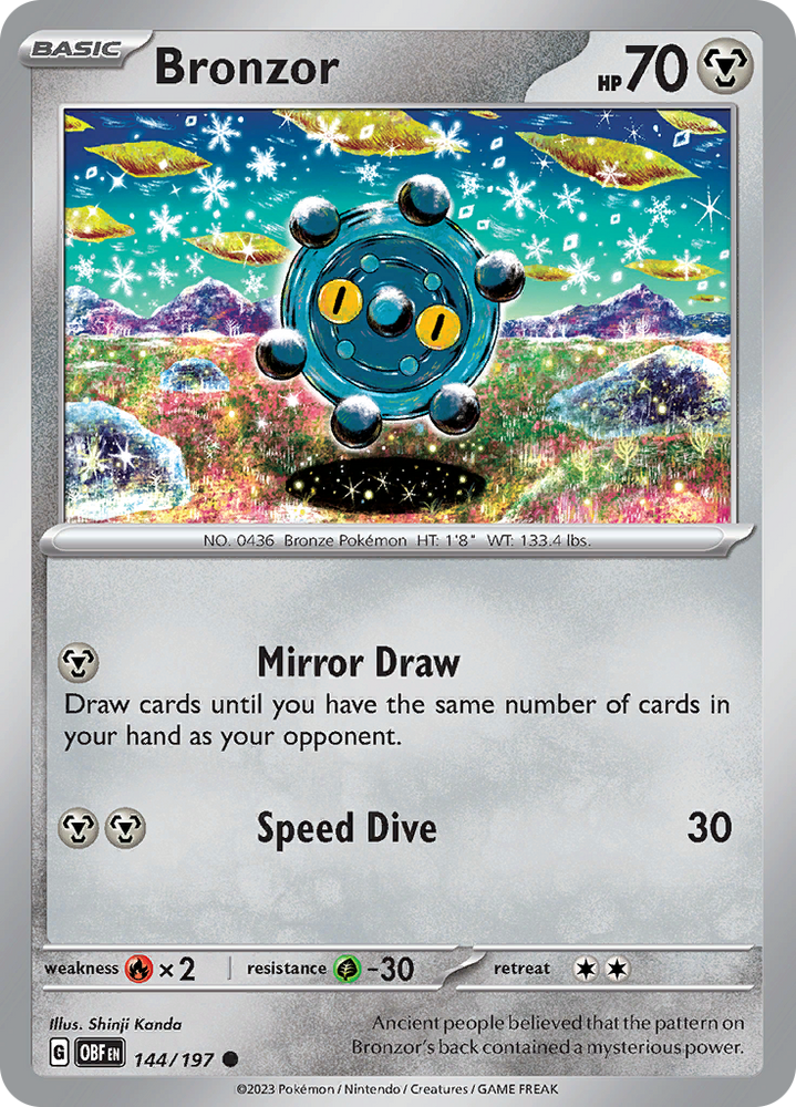 Pokemon | Bronzor (144/197) [Scarlet & Violet: Obsidian Flames] | The Nerd Merchant