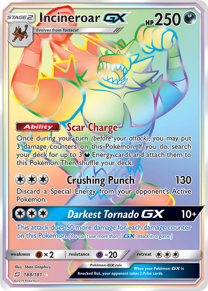 Pokemon | Incineroar GX (188/181) [Sun & Moon: Team Up] | The Nerd Merchant