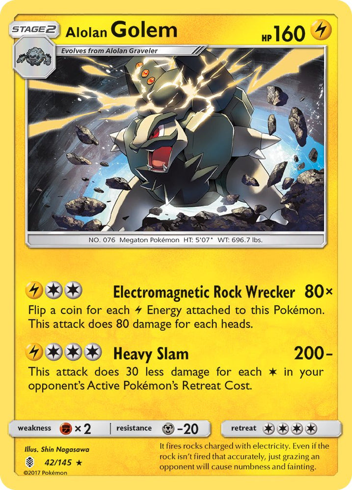 Pokemon | Alolan Golem (42/145) (Cosmos Holo) (Blister Exclusive) [Sun & Moon: Guardians Rising] | The Nerd Merchant