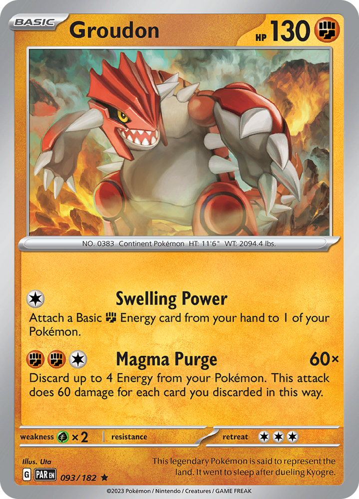 Pokemon | Groudon (093/182) [Scarlet & Violet: Paradox Rift] | The Nerd Merchant