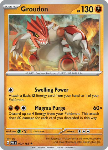 Pokemon | Groudon (093/182) [Scarlet & Violet: Paradox Rift] | The Nerd Merchant