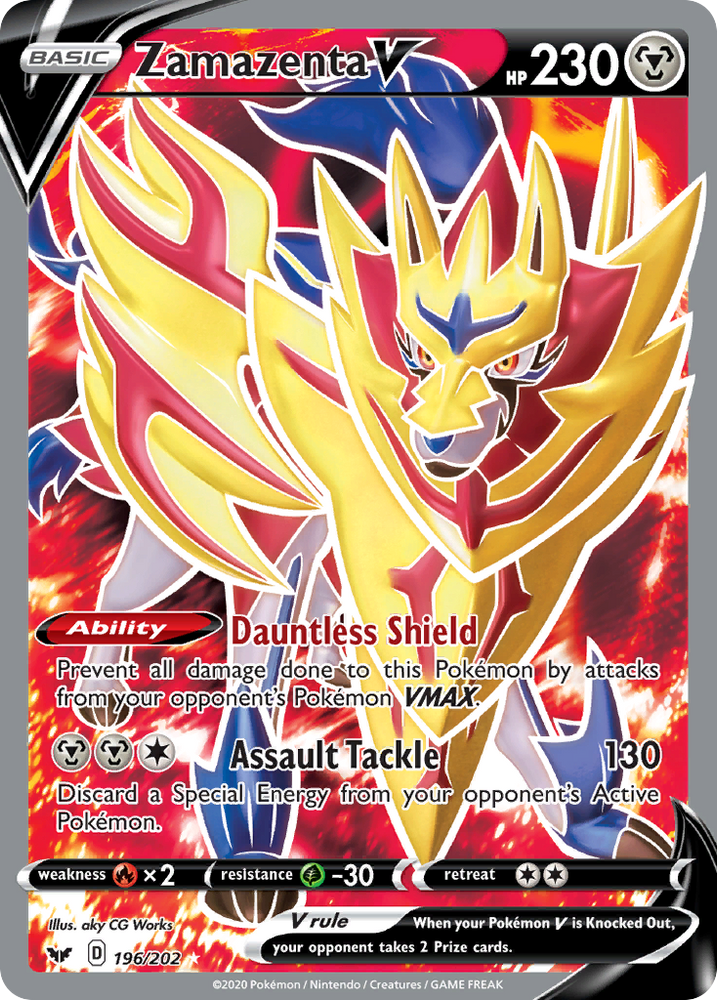Pokemon | Zamazenta V (196/202) [Sword & Shield: Base Set] | The Nerd Merchant