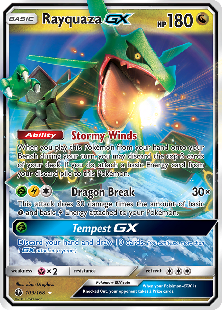 Pokemon | Rayquaza GX (109/168) [Sun & Moon: Celestial Storm] | The Nerd Merchant