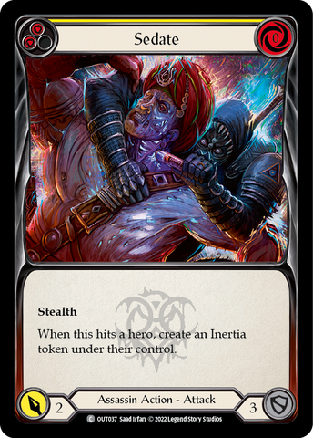 Flesh and Blood TCG | Sedate (Yellow) [OUT037] (Outsiders) | The Nerd Merchant