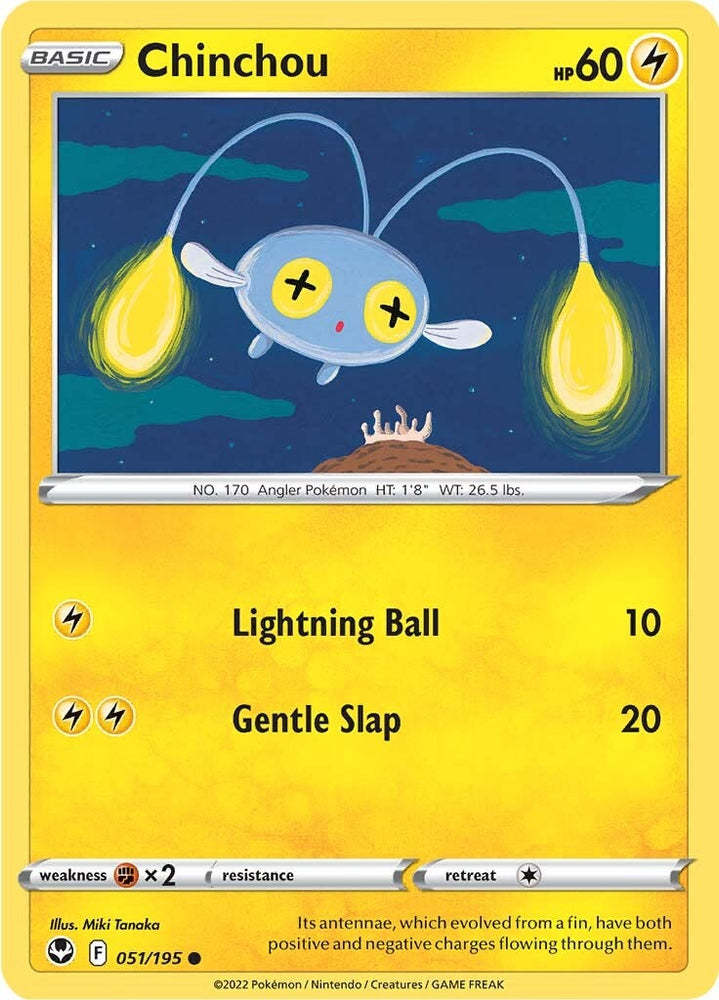 Pokemon | Chinchou (051/195) [Sword & Shield: Silver Tempest] | The Nerd Merchant
