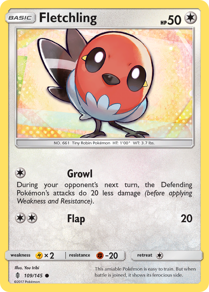 Pokemon | Fletchling (109/145) [Sun & Moon: Guardians Rising] | The Nerd Merchant