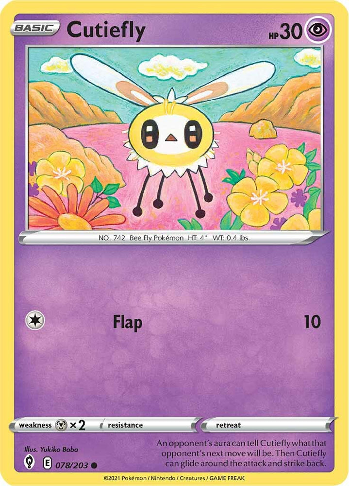 Pokemon | Cutiefly (078/203) [Sword & Shield: Evolving Skies] | The Nerd Merchant