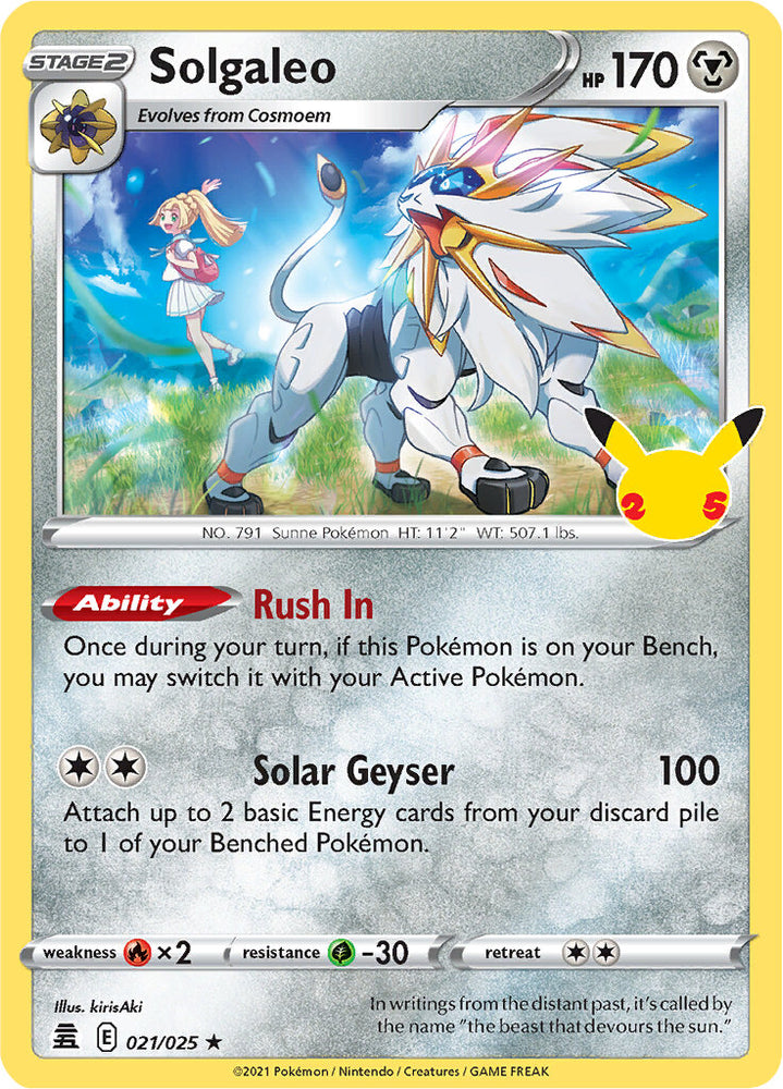 Pokemon | Solgaleo (021/025) [Celebrations: 25th Anniversary] | The Nerd Merchant
