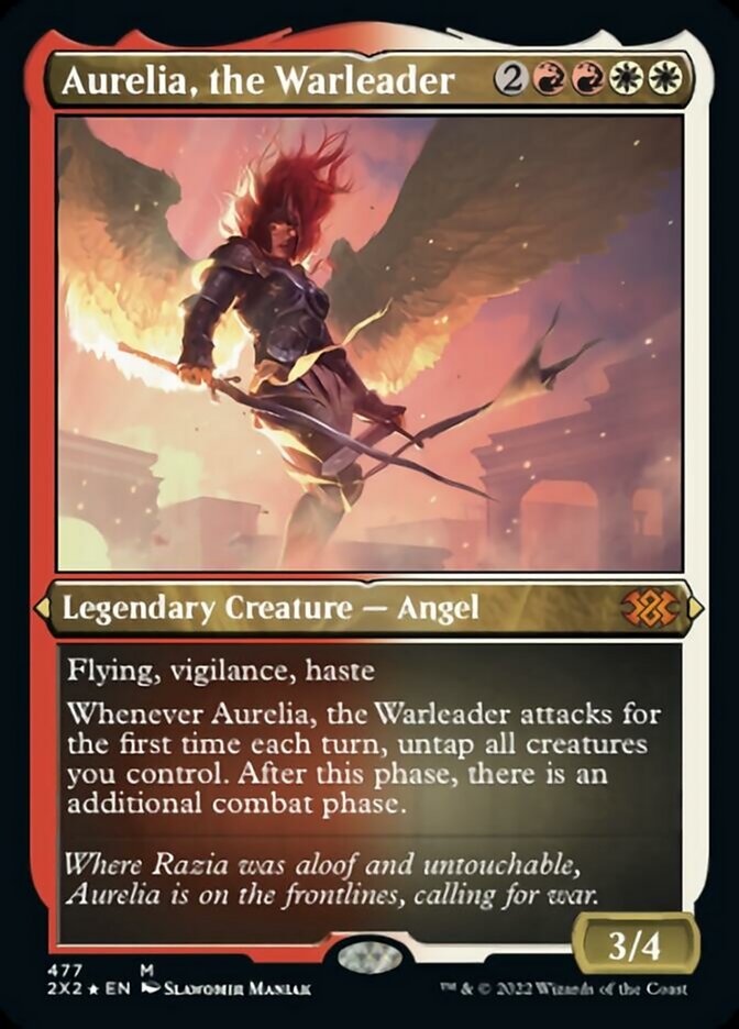 Magic | Aurelia, the Warleader (Foil Etched) [Double Masters 2022] | The Nerd Merchant