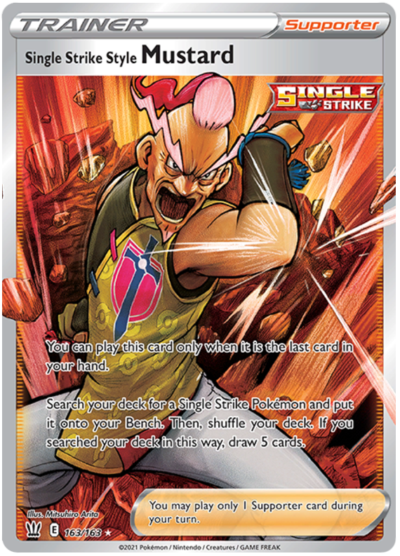 Pokemon | Single Strike Style Mustard (163/163) [Sword & Shield: Battle Styles] | The Nerd Merchant