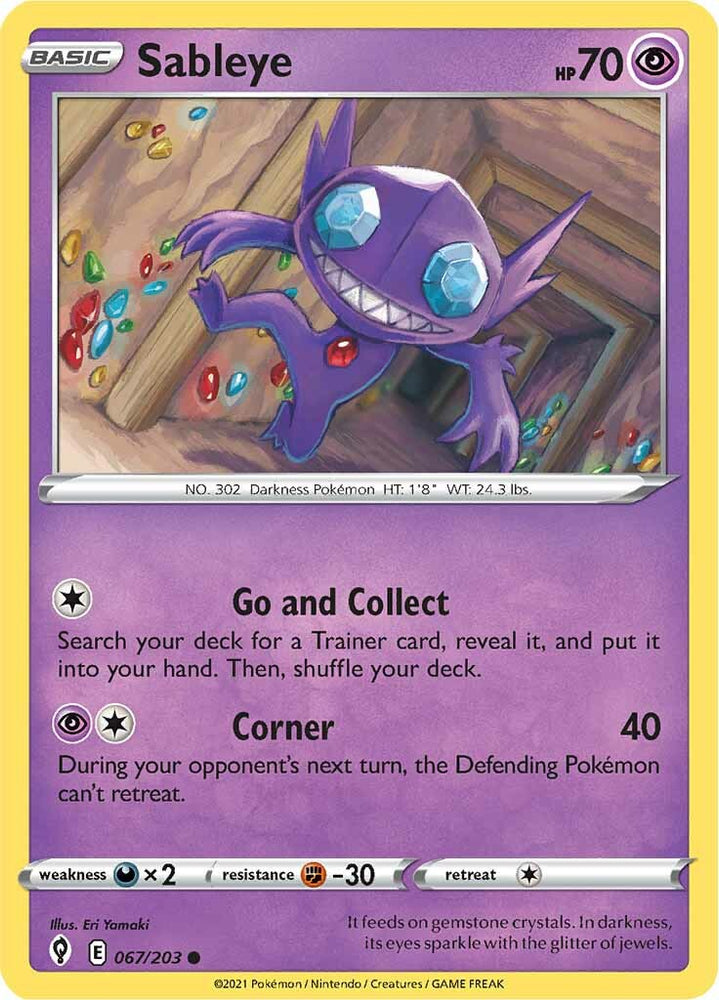 Pokemon | Sableye (067/203) [Sword & Shield: Evolving Skies] | The Nerd Merchant