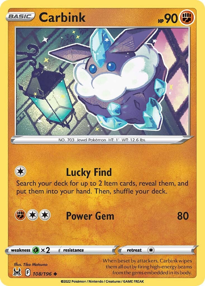 Pokemon | Carbink (108/196) [Sword & Shield: Lost Origin] | The Nerd Merchant