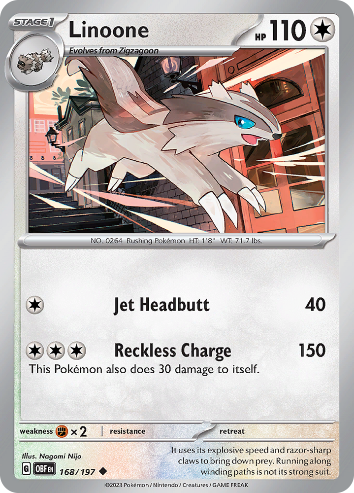 Pokemon | Linoone (168/197) [Scarlet & Violet: Obsidian Flames] | The Nerd Merchant