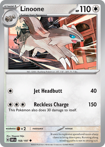Pokemon | Linoone (168/197) [Scarlet & Violet: Obsidian Flames] | The Nerd Merchant