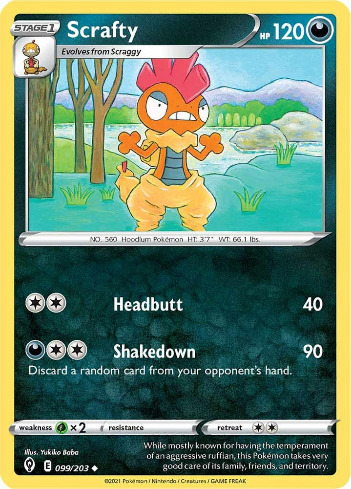 Pokemon | Scrafty (099/203) [Sword & Shield: Evolving Skies] | The Nerd Merchant