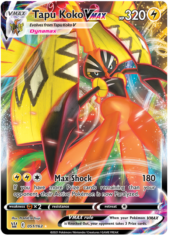 Pokemon | Tapu Koko VMAX (051/163) [Sword & Shield: Battle Styles] | The Nerd Merchant