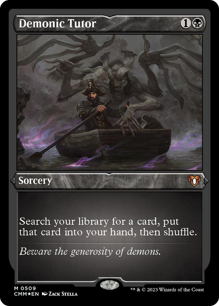 Magic | Demonic Tutor (Foil Etched) [Commander Masters] | The Nerd Merchant