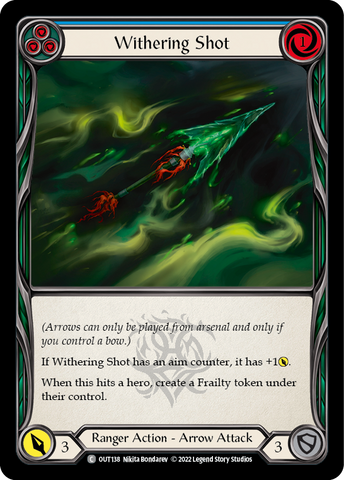 Flesh and Blood TCG | Withering Shot (Blue) [OUT138] (Outsiders) | The Nerd Merchant