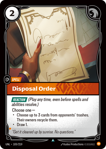 Disposal Order (Foil) - Unleashed (103/219)