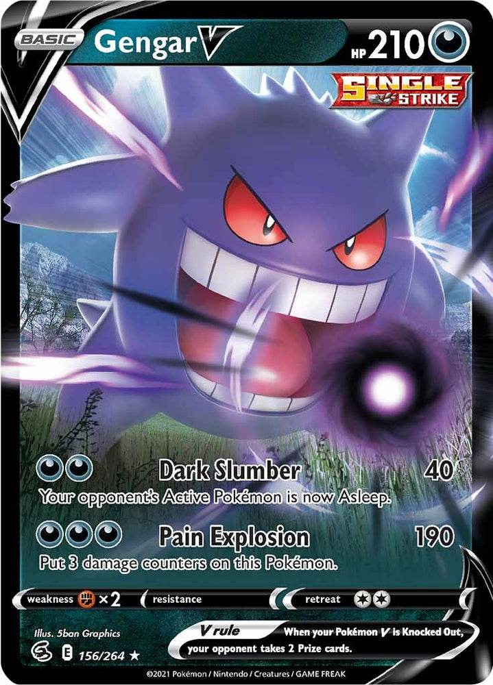 Pokemon | Gengar V (156/264) [Sword & Shield: Fusion Strike] | The Nerd Merchant
