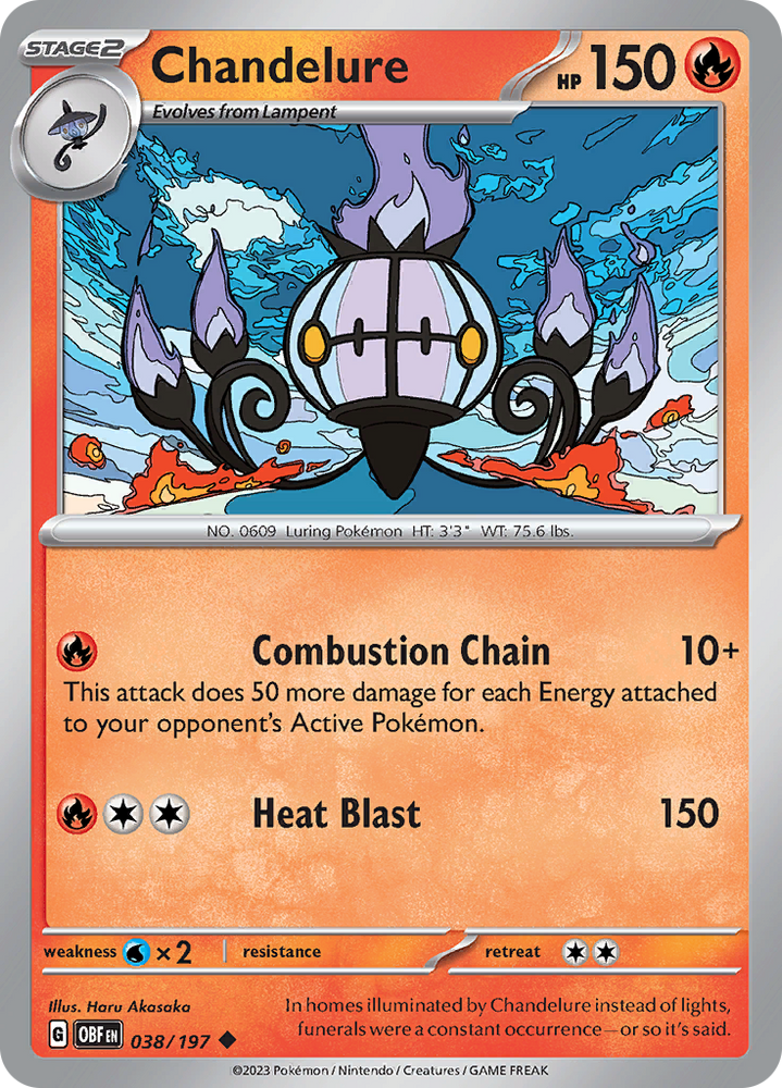 Pokemon | Chandelure (038/197) [Scarlet & Violet: Obsidian Flames] | The Nerd Merchant