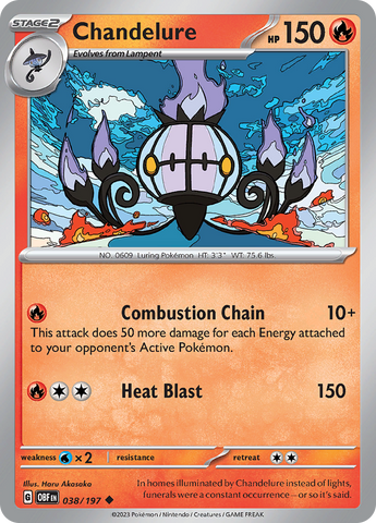 Pokemon | Chandelure (038/197) [Scarlet & Violet: Obsidian Flames] | The Nerd Merchant