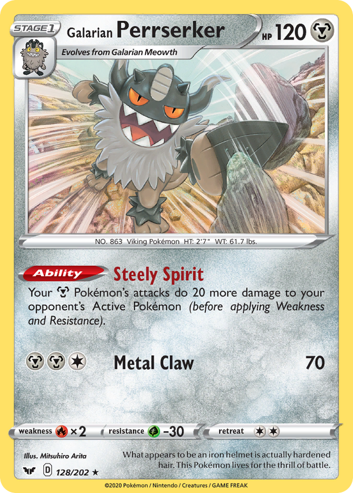 Pokemon | Galarian Perrserker (128/202) [Sword & Shield: Base Set] | The Nerd Merchant
