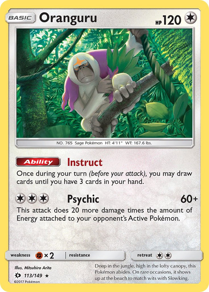 Pokemon | Oranguru (113/149) (Theme Deck Exclusive) [Sun & Moon: Base Set] | The Nerd Merchant