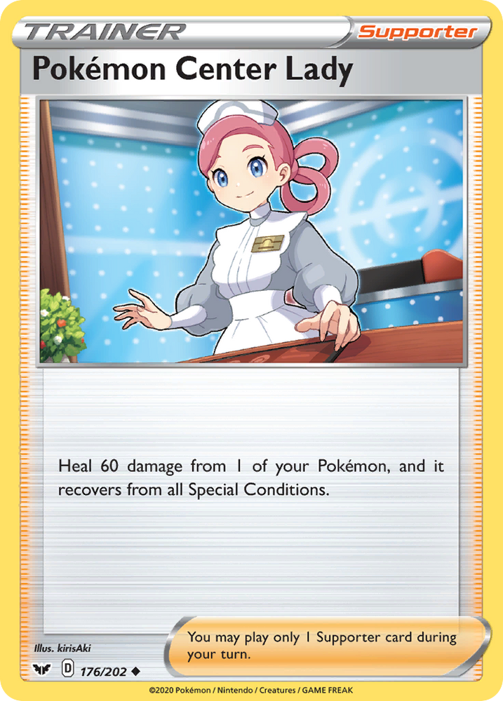 Pokemon | Pokemon Center Lady (176/202) [Sword & Shield: Base Set] | The Nerd Merchant