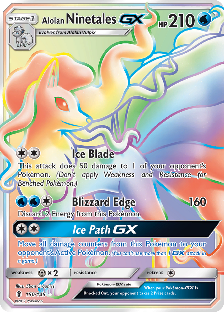 Pokemon | Alolan Ninetales GX (150/145) [Sun & Moon: Guardians Rising] | The Nerd Merchant