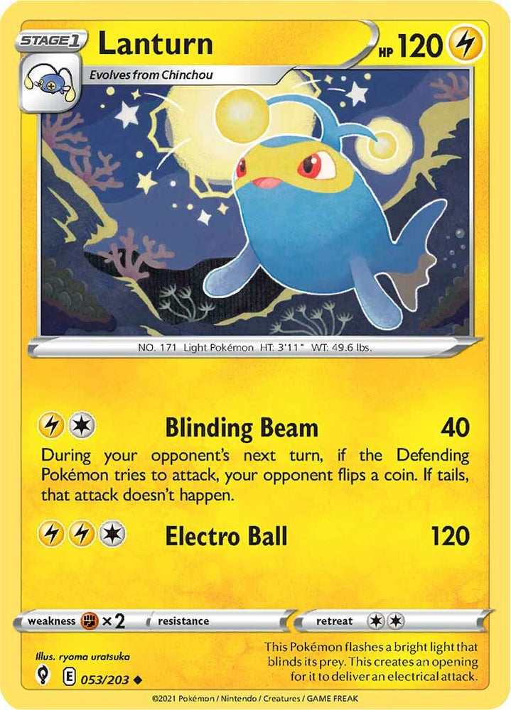 Pokemon | Lanturn (053/203) [Sword & Shield: Evolving Skies] | The Nerd Merchant
