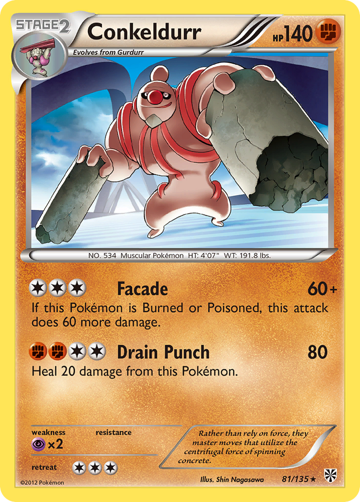 Pokemon | Conkeldurr (81/135) [Black & White: Plasma Storm] | The Nerd Merchant