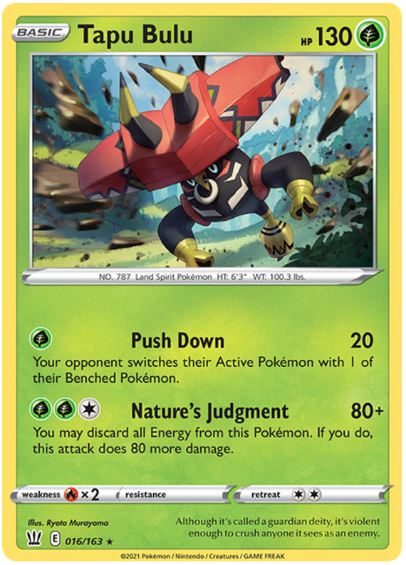 Pokemon | Tapu Bulu (016/163) (Theme Deck Exclusive) [Sword & Shield: Battle Styles] | The Nerd Merchant