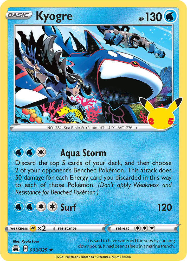 Pokemon | Kyogre (003/025) [Celebrations: 25th Anniversary] | The Nerd Merchant
